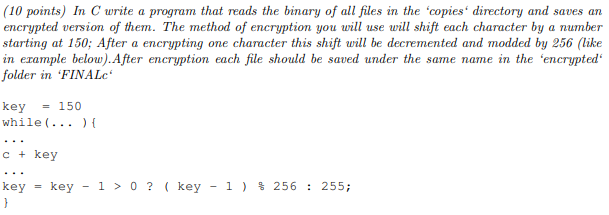 (10 points) In C write a program that reads the | Chegg.com