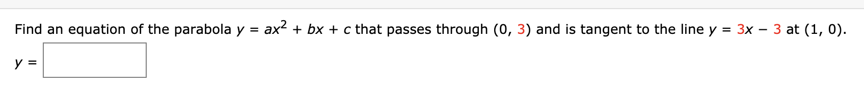 Solved Find An Equation Of The Parabola Y Ax2 Bx C Chegg Com