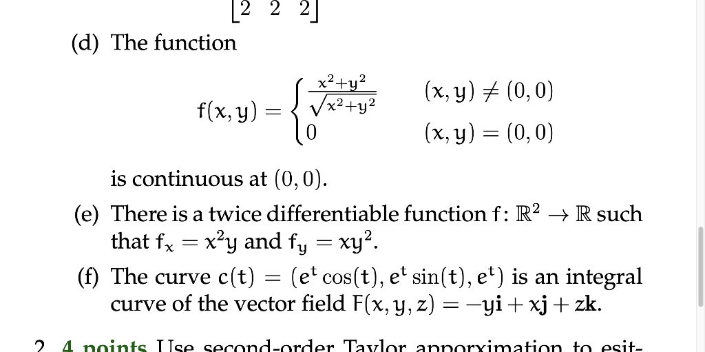 Solved 18 points Determine whether each of the following | Chegg.com