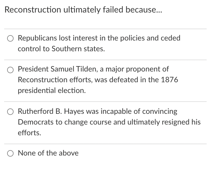 reasons why reconstruction failed