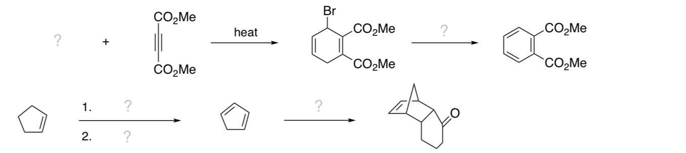 Solved Br CO2Me heat CO2Me CO2Me ? + CO2Me CO2Me CO2Me 1. ? | Chegg.com