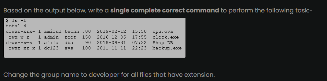 Solved Based on the output below, write a single complete | Chegg.com