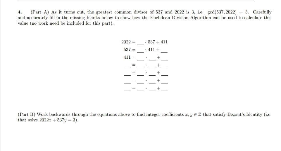 Solved 4. (Part A) As It Turns Out, The Greatest Common | Chegg.com