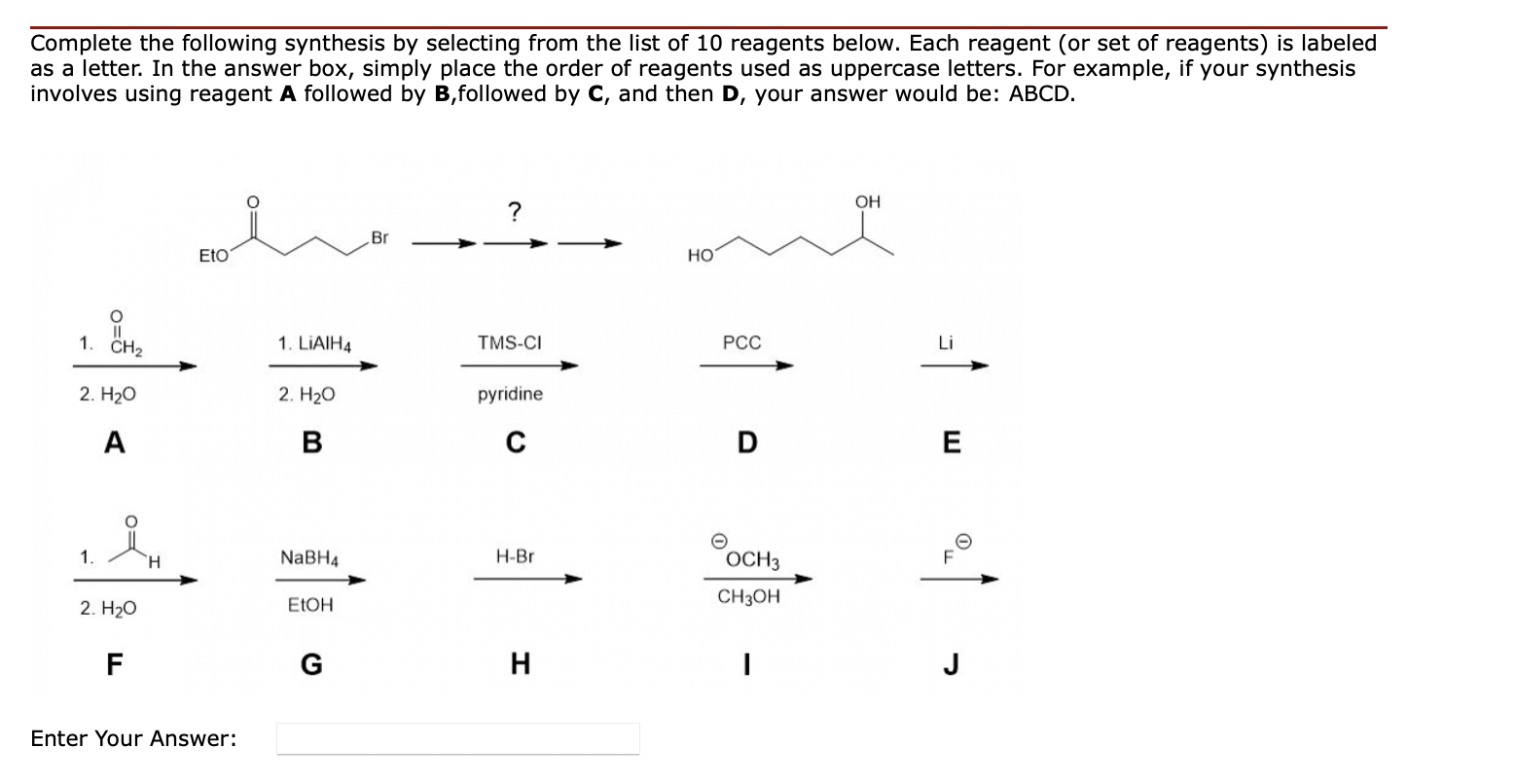 Solved Complete the following synthesis by selecting from