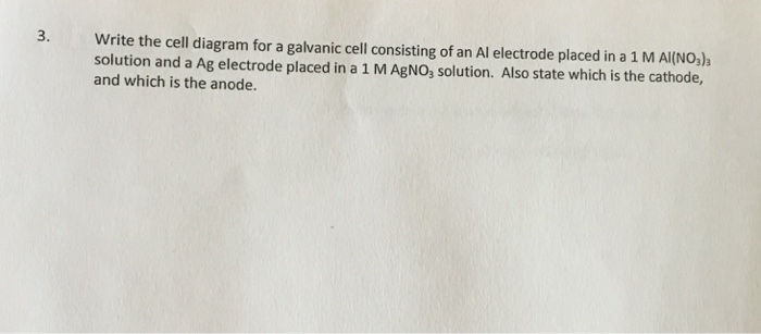 Solved Write the cell diagram for a galvanic cell consisting | Chegg.com