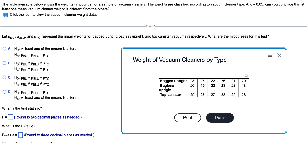 Solved The Table Available Below Shows The Weights (in | Chegg.com