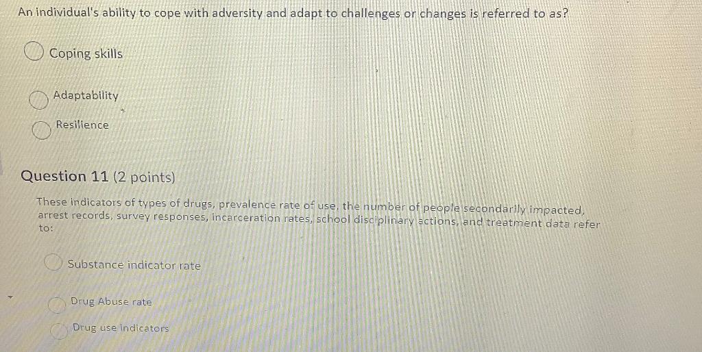 Solved An individual's ability to cope with adversity and | Chegg.com