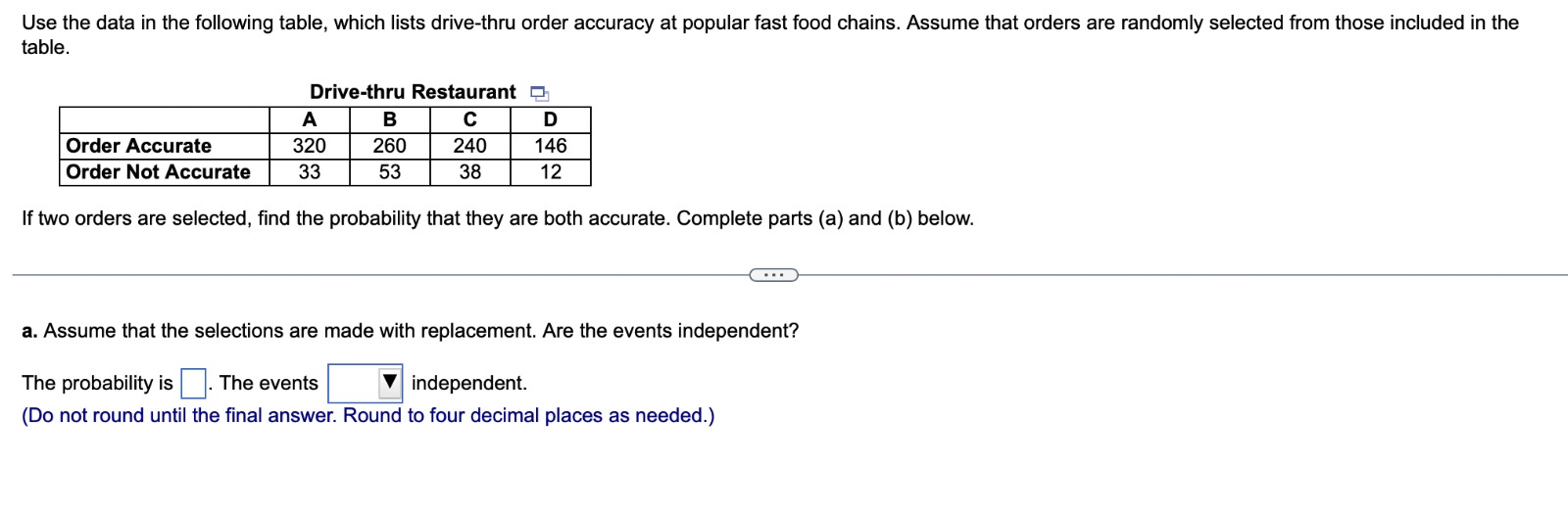 Solved Use the data in the following table, which lists | Chegg.com