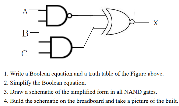 Solved A X B С C 1. Write a Boolean equation and a truth | Chegg.com
