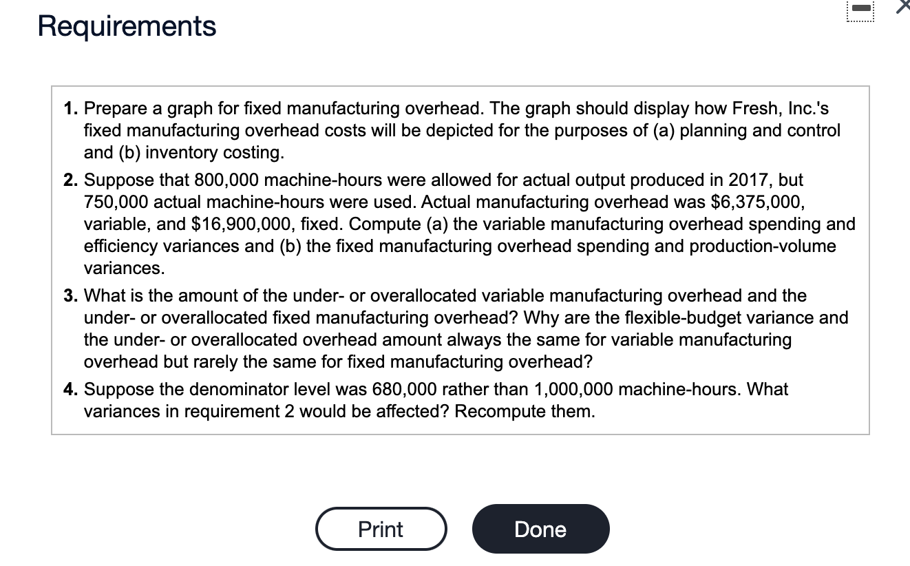 - Requirements 1. Prepare a graph for fixed | Chegg.com