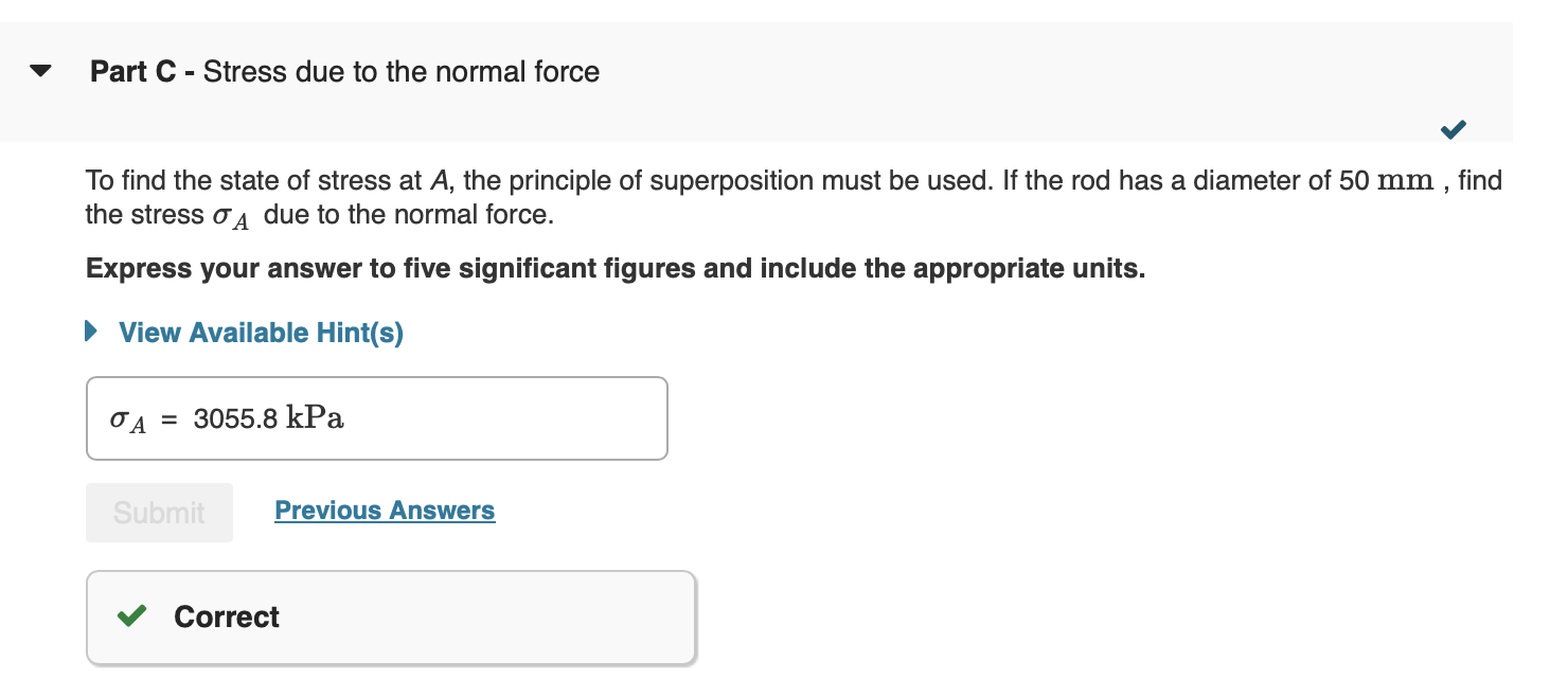 Solved Learning Goal: To determine the state of stress in a | Chegg.com