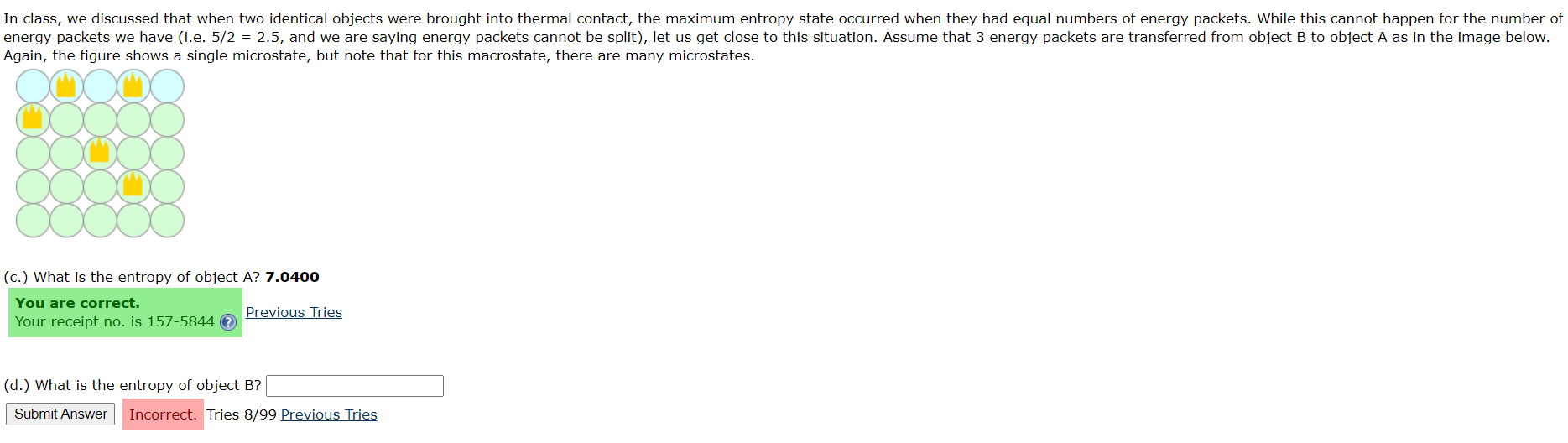 Solved Again, The Figure Shows A Single Microstate, But Note | Chegg.com