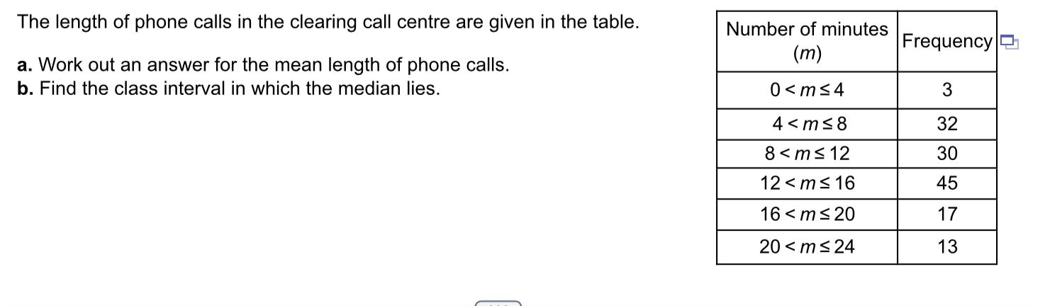 Solved The length of phone calls in the clearing call centre | Chegg.com