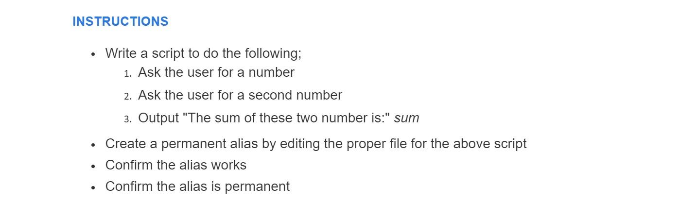 Solved INSTRUCTIONS Write a script to do the following; 1. | Chegg.com