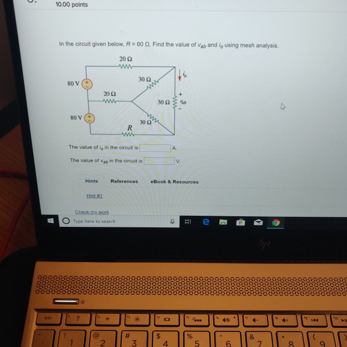 Solved 10.00 points In the circuit given below, R 60 . Find | Chegg.com