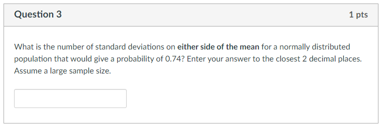 Solved Question 3 1 pts What is the number of standard | Chegg.com