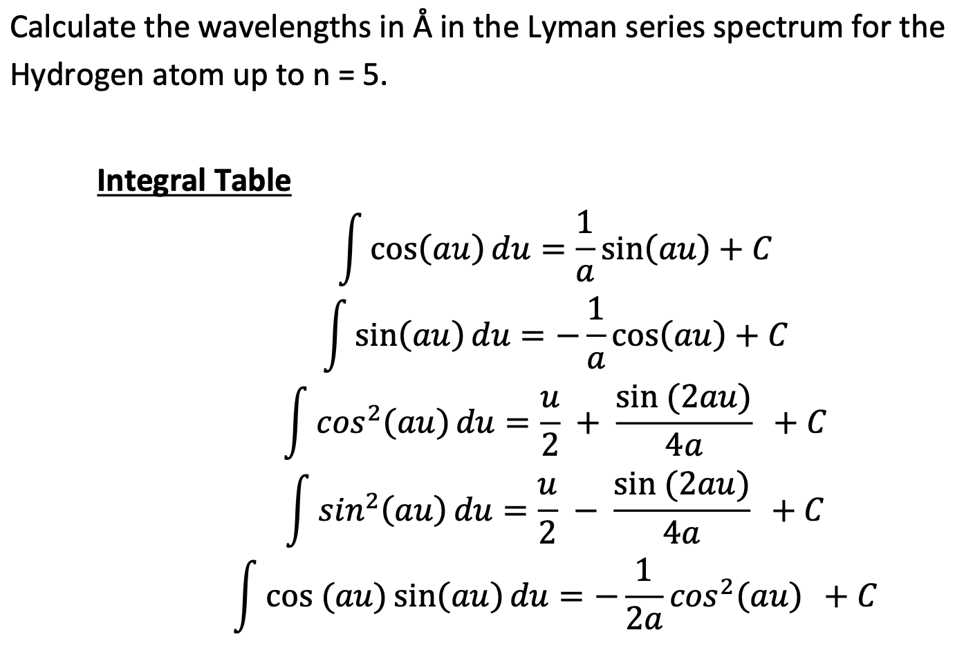 Solved Calculate the wavelengths in Å ﻿in the Lyman series | Chegg.com