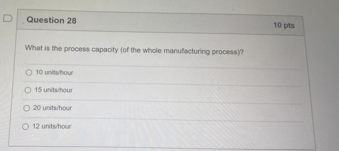 Solved Consider The Following Manufacturing Process Flow | Chegg.com