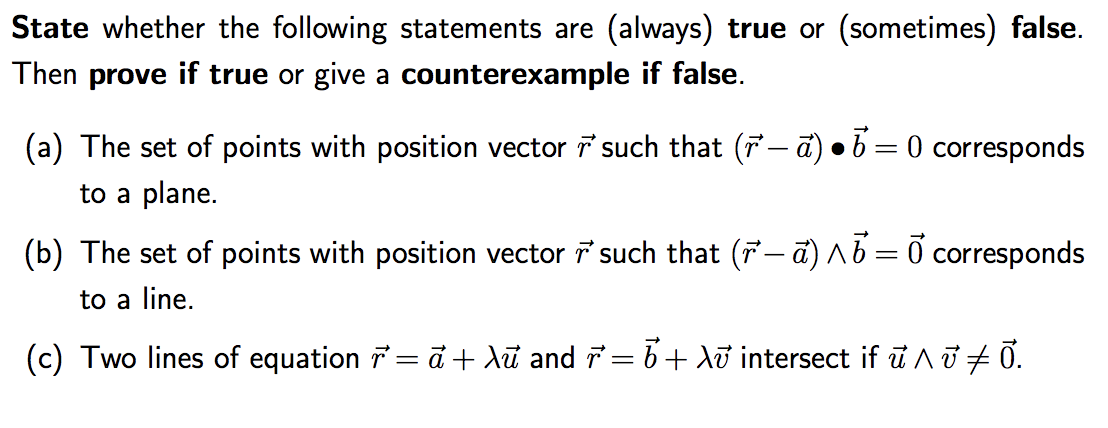 Solved State whether the following statements are (always) | Chegg.com