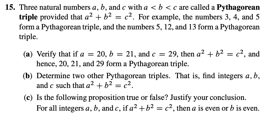 Solved 15 Three Natural Numbers A B And C With A B C Chegg Com