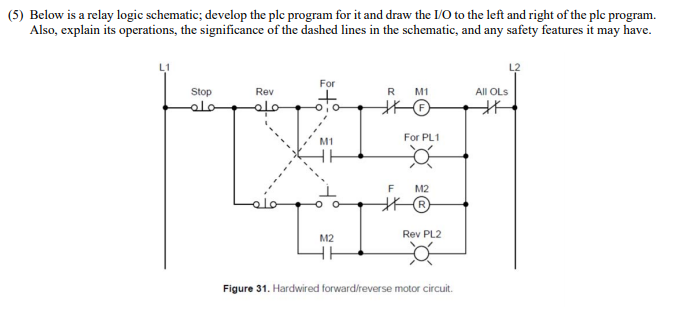 Solved (5) Below is a relay logic schematic, develop the plc | Chegg.com