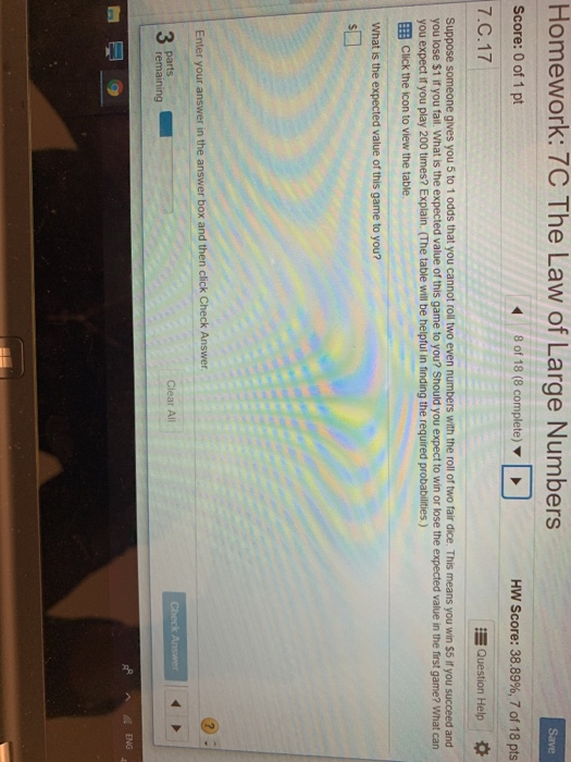 Solved Homework: 7C The Law of Large Numbers Score: 0 of 1 | Chegg.com