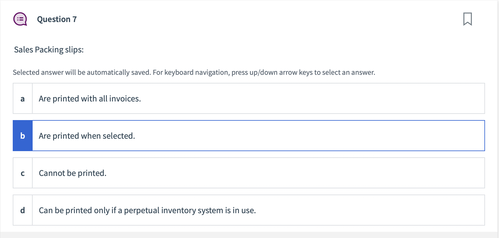 Solved Sales Packing slips Selected answer will be