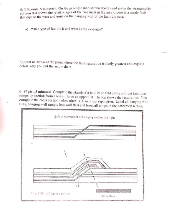 Solved 5.(10 Points. 5 Minutes). On The Geologic Map Shown | Chegg.com