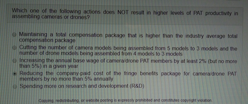 Solved Which one of the following actions does NOT result in | Chegg.com