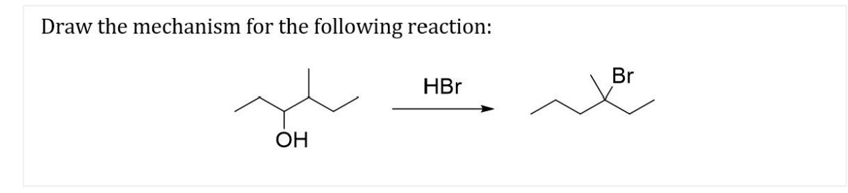 Solved Draw the mechanism for the following reaction: Br HBr | Chegg.com