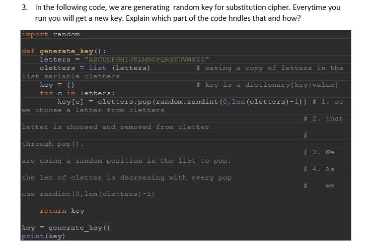 Solved 3. In the following code, we are generating random | Chegg.com