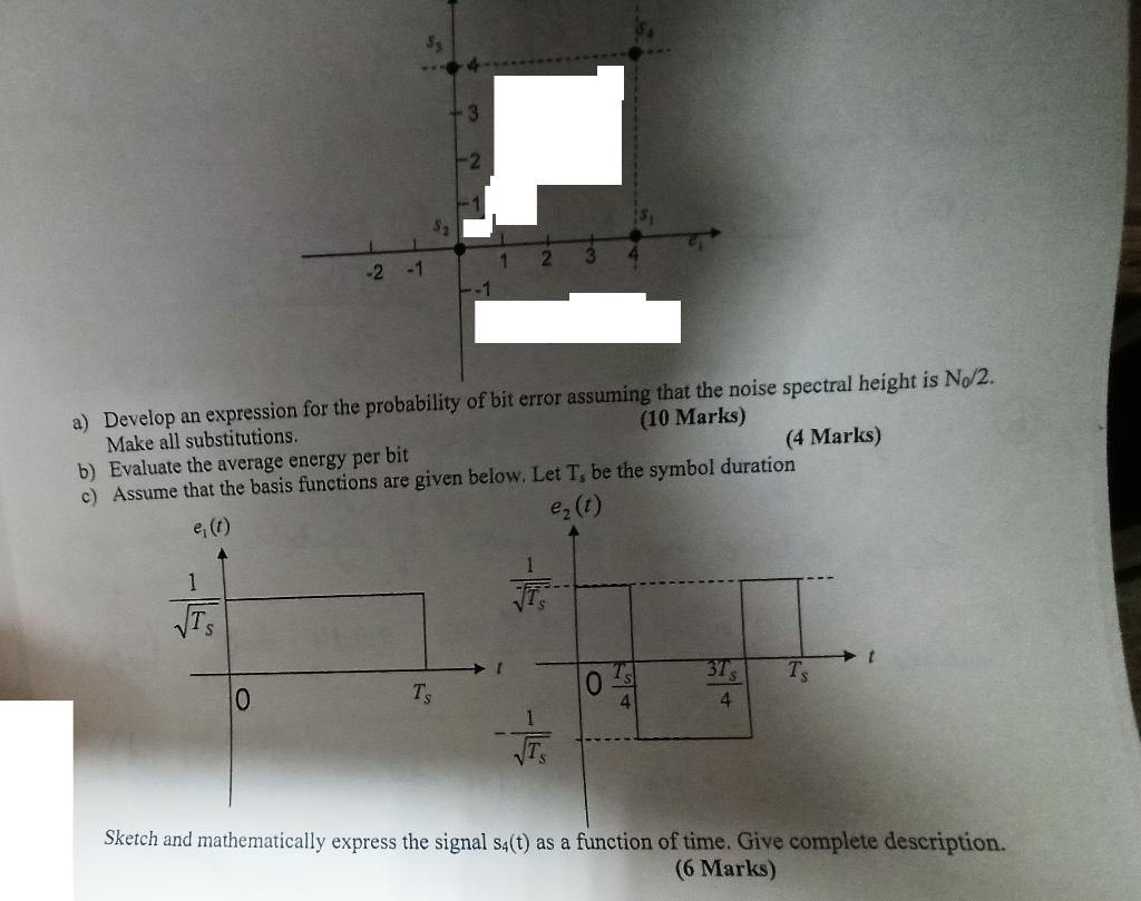 Solved -2 -1 a) Develop an expression for the probability of | Chegg.com