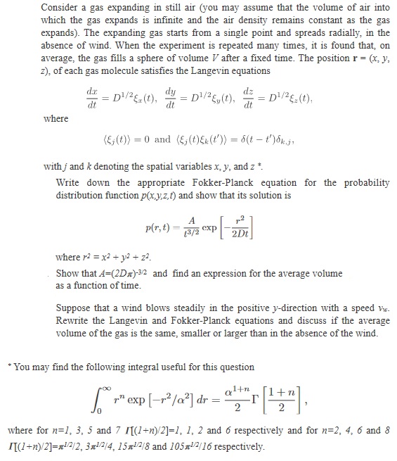 Consider A Gas Expanding In Still Air (you May Assume 