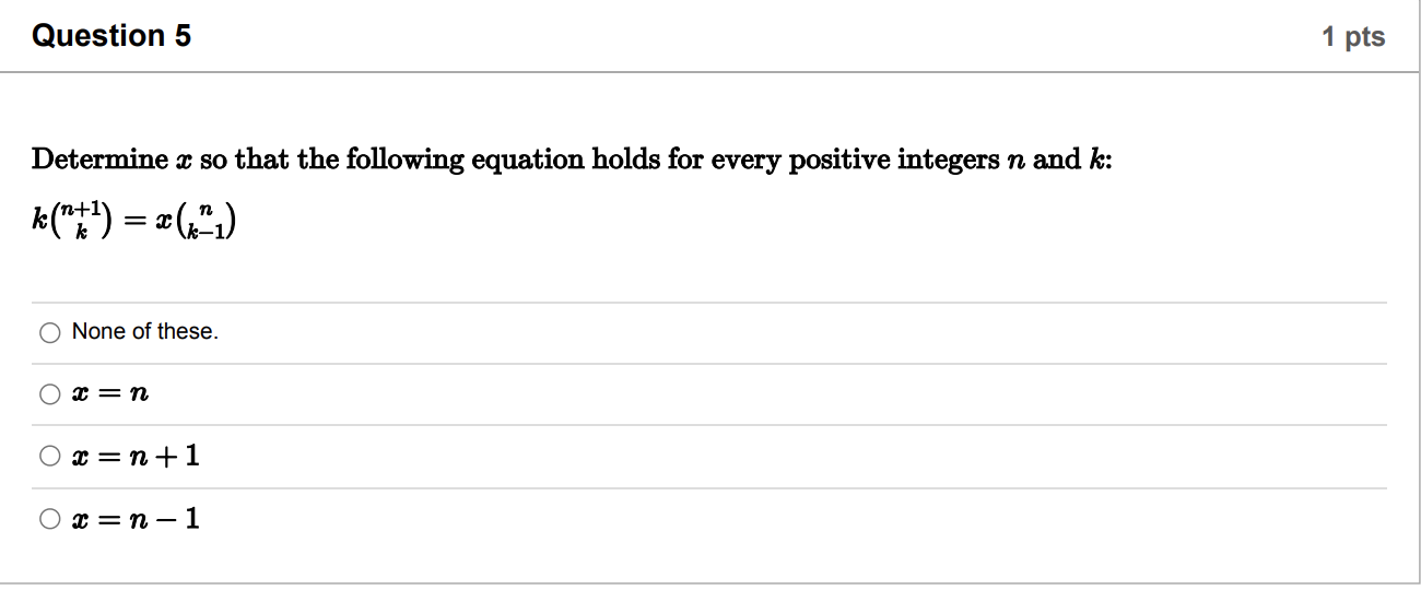 Solved Question 5 1 Pts Determine So That The Following | Chegg.com