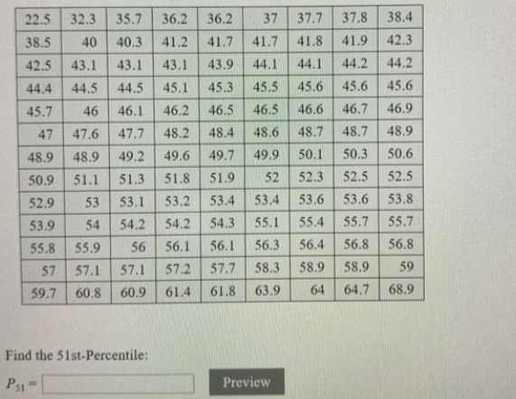 Solved 36.2 37 41.7 44.1 45.5 46.5 48.6 22.5 32.3 38.5 40 | Chegg.com