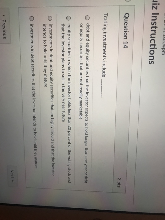 Solved at 10.04pm iz Instructions Question 14 2 pts Trading | Chegg.com