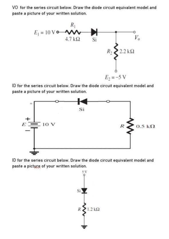 Solved VO for the series circuit below. Draw the diode | Chegg.com