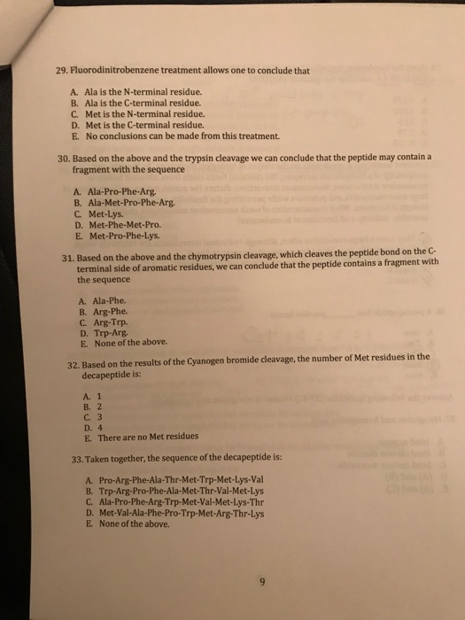 Solved A protein biochemist attempted to determine the amino | Chegg.com