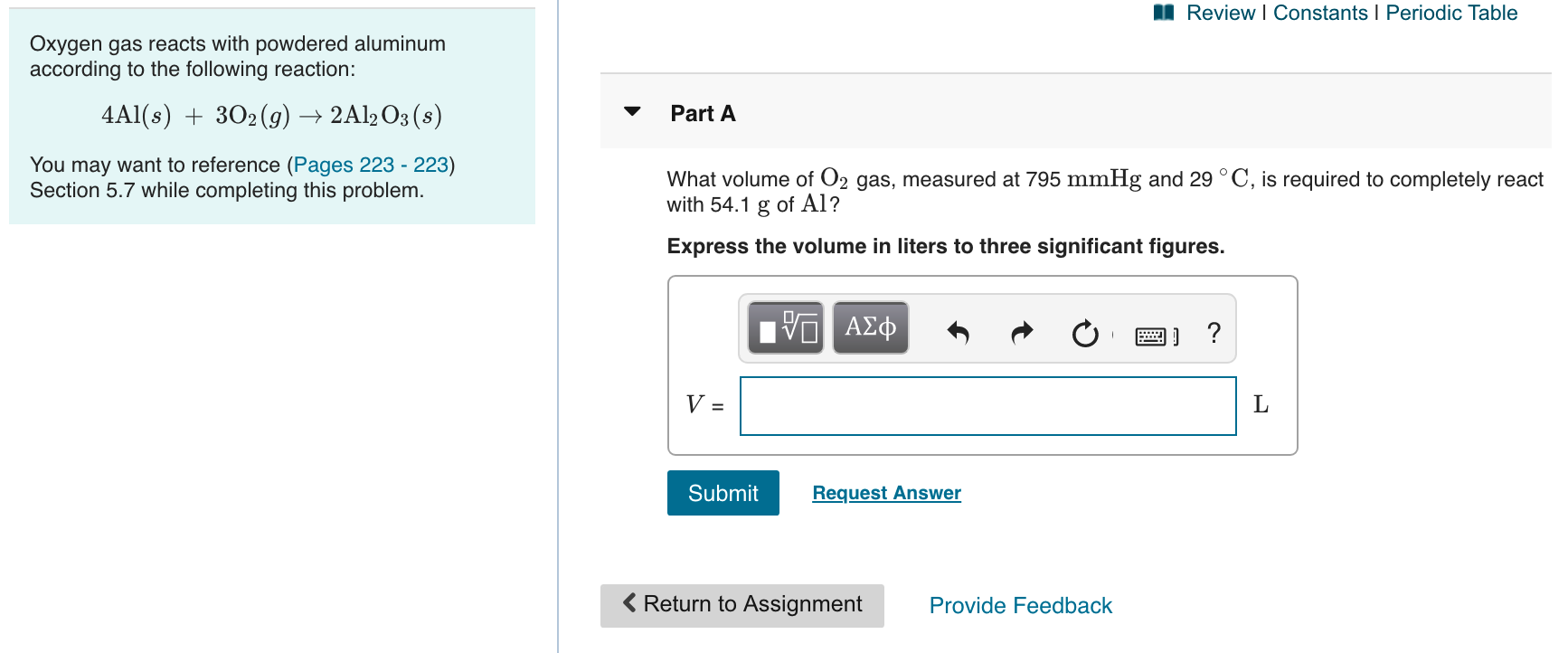 Solved Part A Consider the following chemical reaction: | Chegg.com
