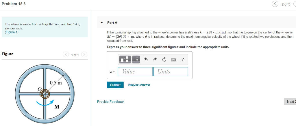 Solved Problem 18.3 2 of 5 Part A The wheel is made from a | Chegg.com