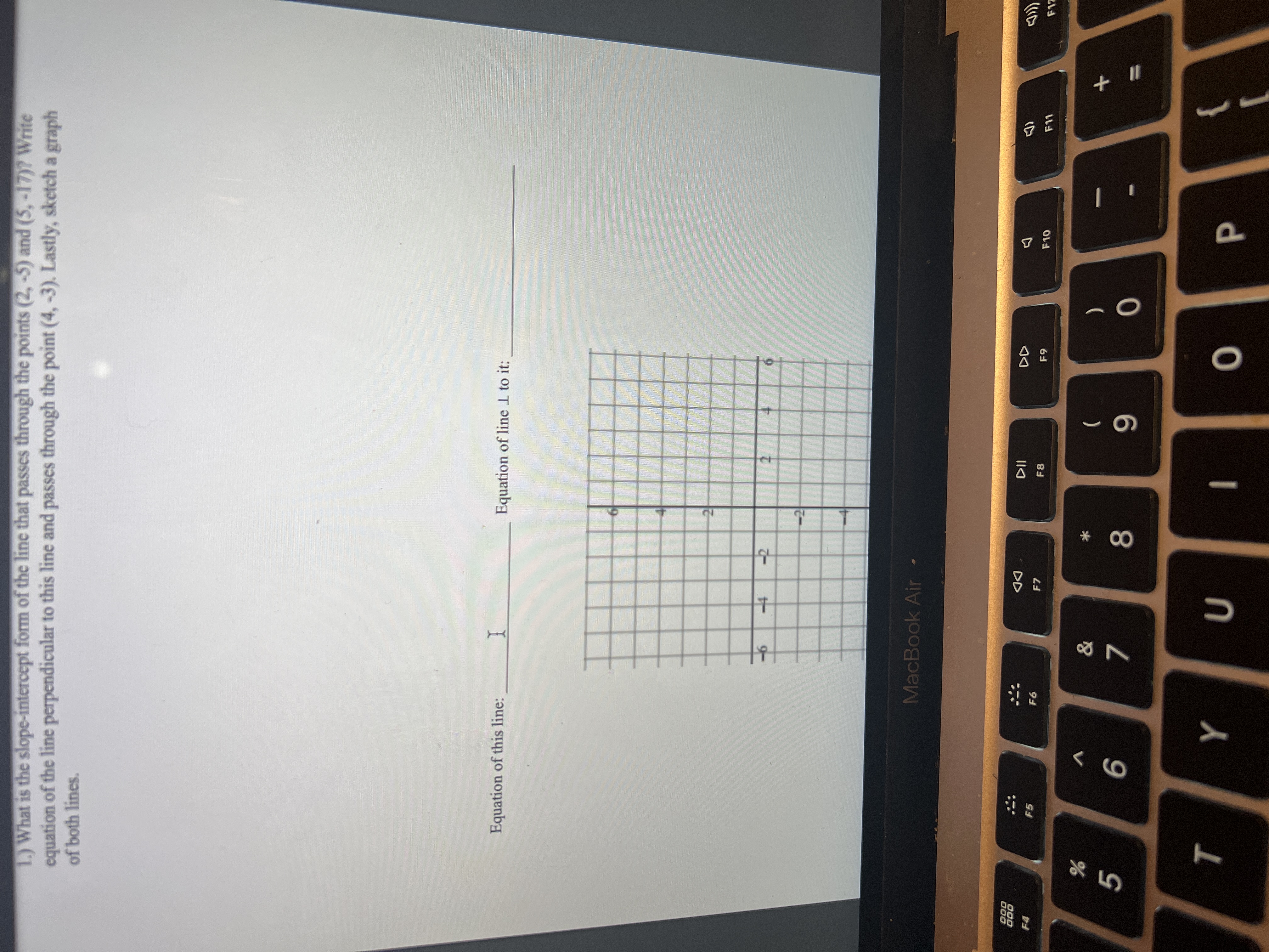 Solved 1.) ﻿What is the slope-intercept form of the line | Chegg.com