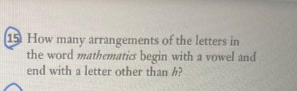 Solved 15 How many arrangements of the letters in the word | Chegg.com