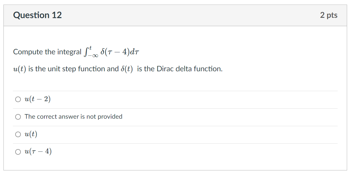 Solved Question 11 2 pts If æ(t) = 38(t – 3) + 28(t – 2) + | Chegg.com