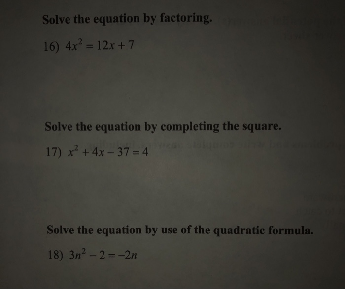 x 2 4x 12 solve by factoring