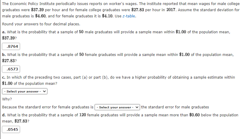 Solved The Economic Policy Institute Periodically Issues | Chegg.com