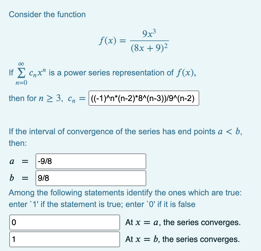 Solved Consider The Function 9x3 F X 8x 9 2 If Ecnx Chegg Com