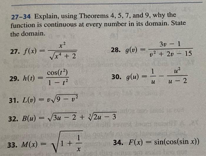 Solved 27 34 Explain Using Theorems 4 5 7 And 9 Why The 2634