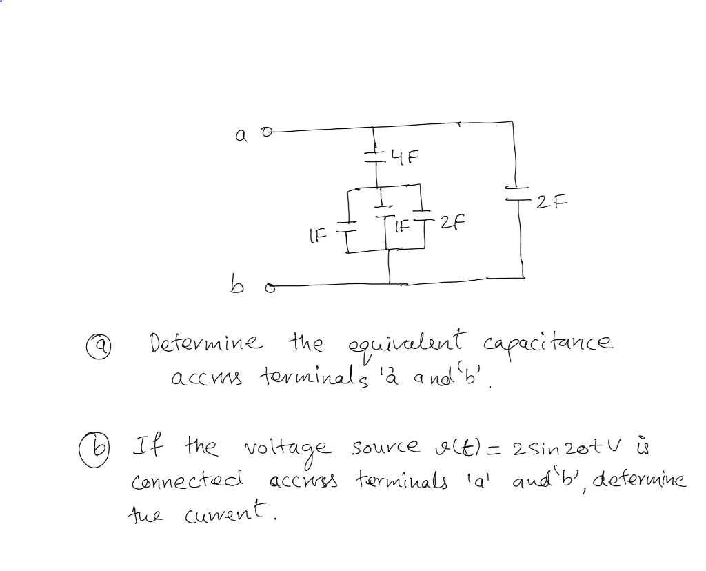 Solved Ao T2f ط و Determine The Equivalent Capacitance Chegg Com