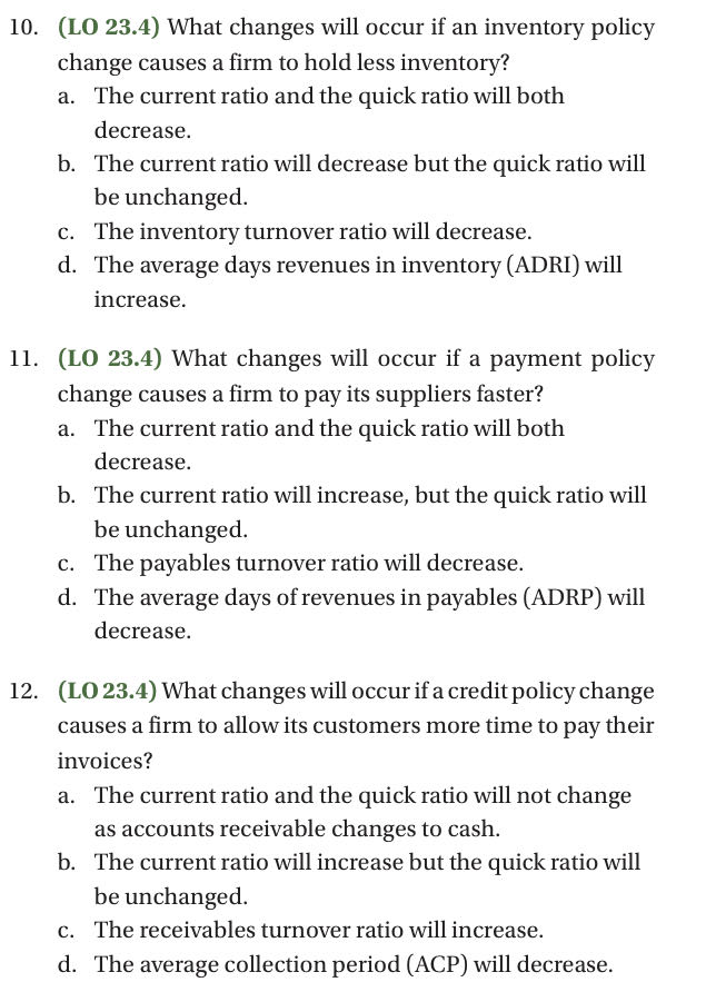 Solved 10. (LO 23.4) What changes will occur if an inventory | Chegg.com