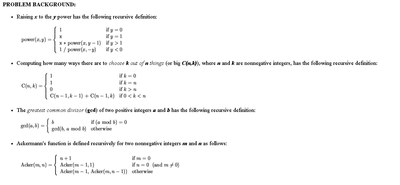 Solved PROBLEM BACKGROUND Raising to the y power has the
